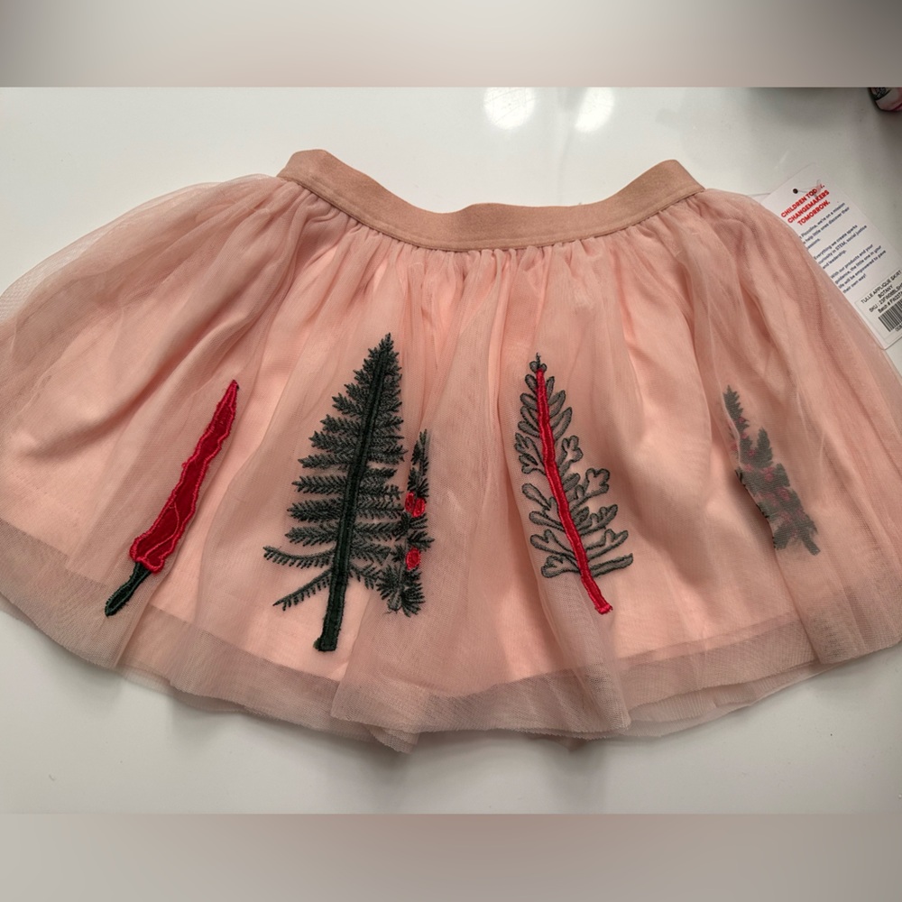 BNWT Piccolina Embroidered Pink Tulle Skirt